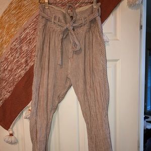 Free people high-waisted paper bag pants